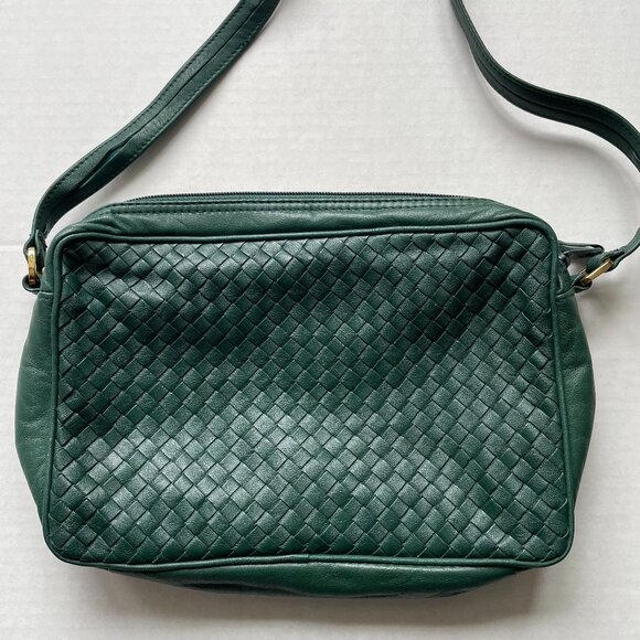 Ganson green Woven Leather crossbody bag - Picture 4 of 11